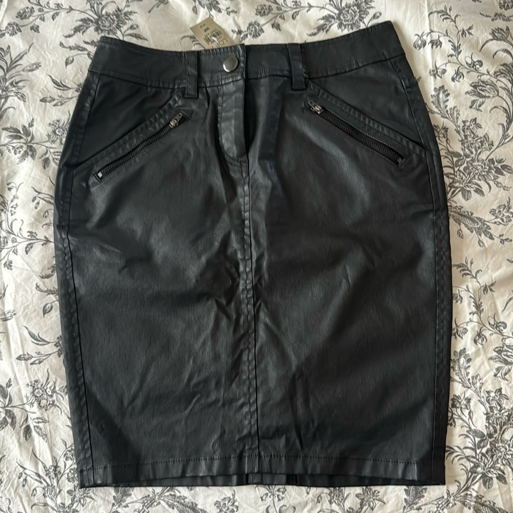 Loft Pencil Skirt Faux Leather - Picture 1 of 6